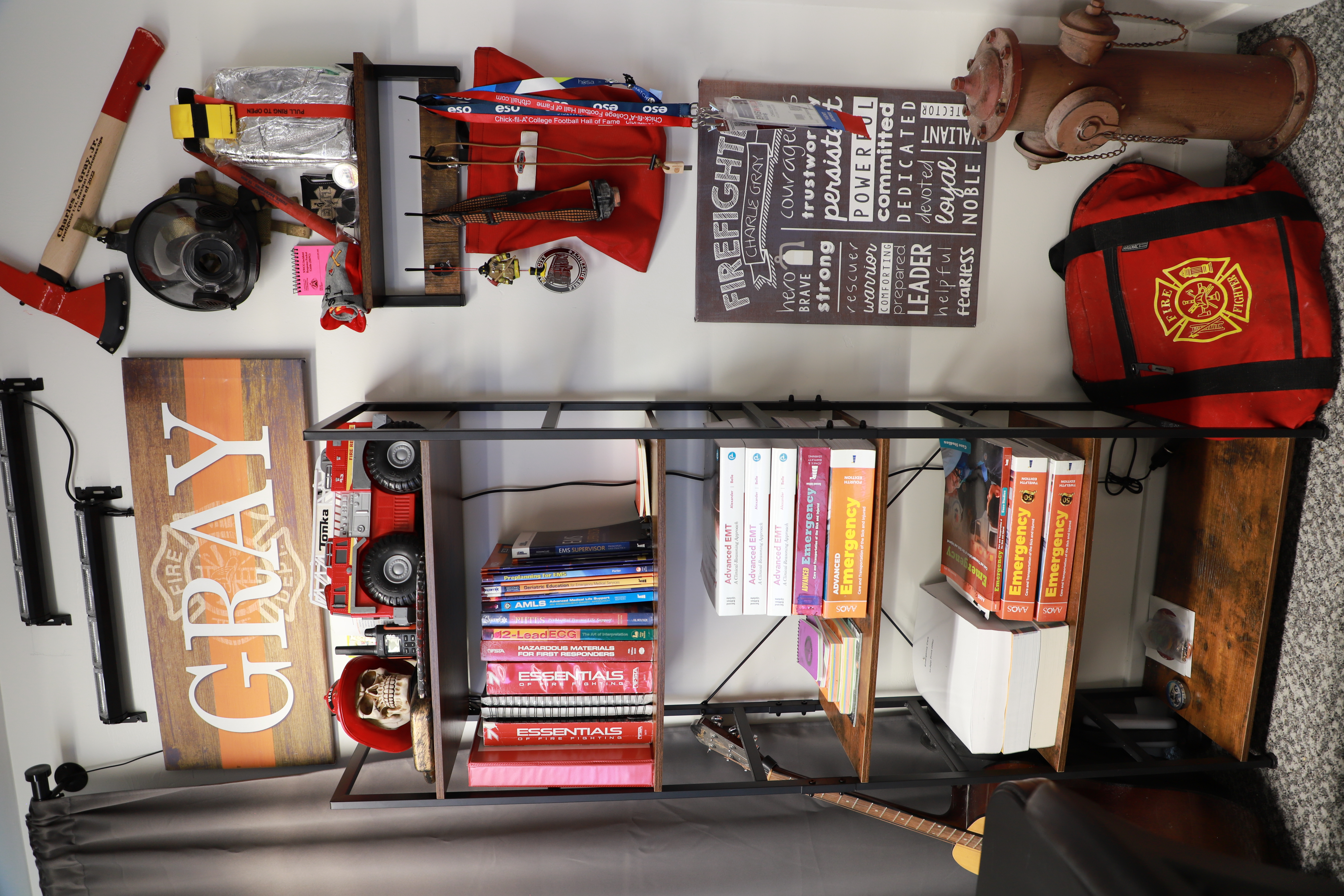 Charlie's Office &ndash; EMS and Fire Gear Wall